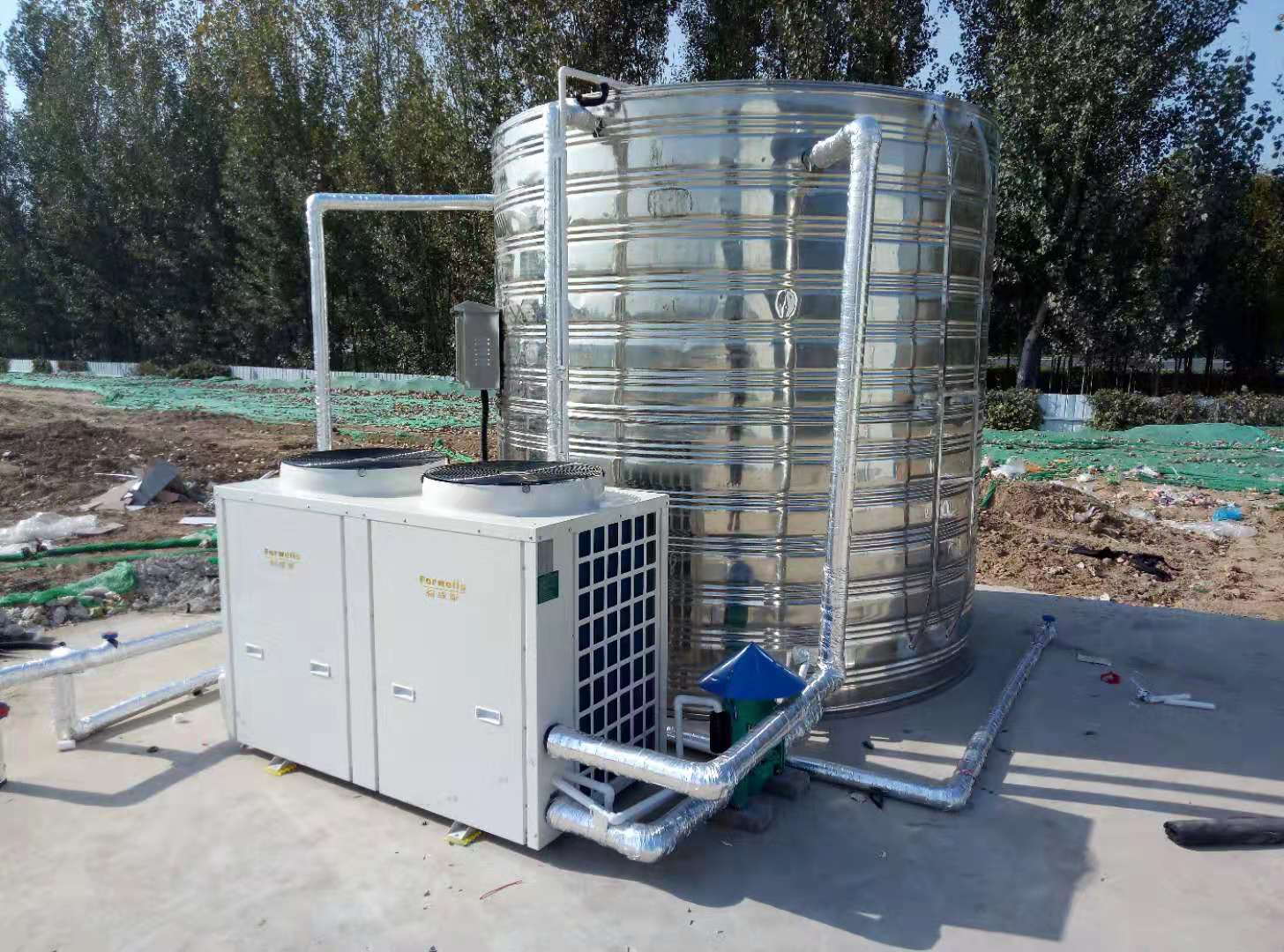 本公司簽約中國建筑**工程局熱水系統，安裝完畢！
